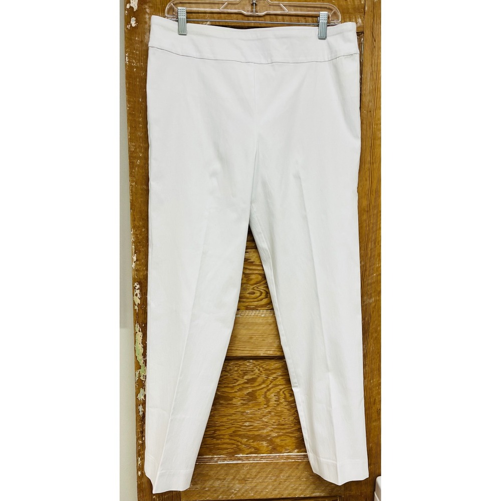 Krazy Larry 16 White Pull On Ankle Pants Slim Boho Minimalist Tapered Preppy Y2K